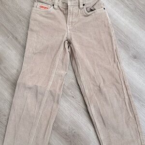 Empyre Corduroy Pants with Red Logo Patch - Beige
